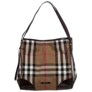 Burberry Canterbury Bridle House Check Canvas Leather Tote